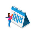 mark calendar isometric icon vector image vector image