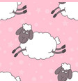 seamless pattern with funny cute sheeps vector image