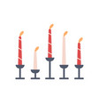 tall cylinder candles on candlesticks thin wax vector image