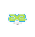 blue green alphabet letter ae a e logo icon design vector image