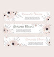 botanic card with wild flowers leaves spring vector image
