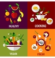 colored fresh healthy food flat design vector image