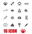 grey pet icon set vector image