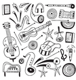music instruments doodles vector image