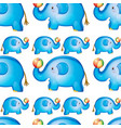 seamless pattern tile cartoon with toy elephant vector image