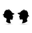detective woman and man profile icons vector image vector image