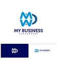 initial m w d logo template creative m w d logo vector image
