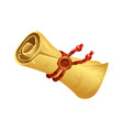 cartoon ancient scroll yellow rolled paper tied vector image vector image