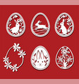 easter bunny eggs set white fkirak eggs vector image vector image
