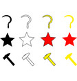 hammer star sickle vector image