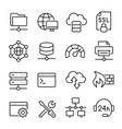 hosting and local network icon set communication vector image vector image