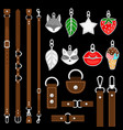 leather belts pendants colars vector image vector image