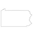pennsylvania pa state border usa map outline vector image