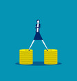 women stepped on money both sides vector image vector image