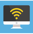 computer display wifi icon vector image vector image