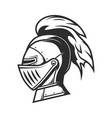 knight warrior helmet with plume heraldry armor vector image