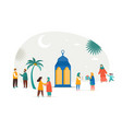 ramadan kareem eid mubarak greeting card vector image