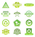 set eco friendly stamp icons vector image
