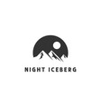 simple night iceberg mountain for outdoor vector image vector image