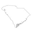 south carolina sc state border usa map outline vector image vector image