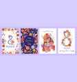 a set of postcards for the eighth of march vector image