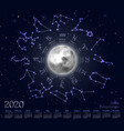 astrology calendar for 2020 year vector image