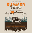 summer festival camp flyer a4 format mountain vector image