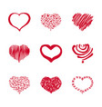 37 set of hand-drawn heart vector image