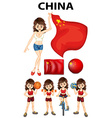 china representative and many sports vector image vector image