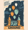 outdoor playground poster template with castle vector image vector image