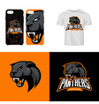 panther head sport club isolated logo vector image