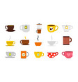 cup icon set flat style vector image