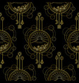 gold mountain and sun seamless pattern vector image vector image