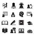 learning icons set vector image