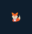 animal fox with clock logo icon design vector image