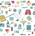 colored hand draw medicine pattern vector image vector image
