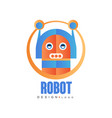 Robot logo artificial intelligence badge for Vector Image