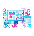 seo optimization concept teamwork vector image