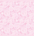 simple pale color rose flowers seamless pattern vector image
