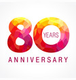 80 anniversary red logo vector image vector image