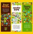 camping vertical flyer set vector image