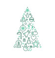 new year tree concept outline vector image