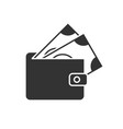 wallet with money icon vector image vector image