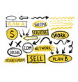 business doodle design collection vector image vector image