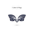 i letter sign and angel wings monogram wing logo vector image vector image