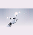 robot hand touching abstract virtual user vector image