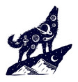 universe wolf design vector image