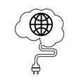 brain connected with planet vector image
