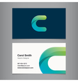 business card letter c vector image vector image