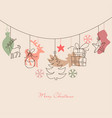 christmas background cute holiday ornaments vector image